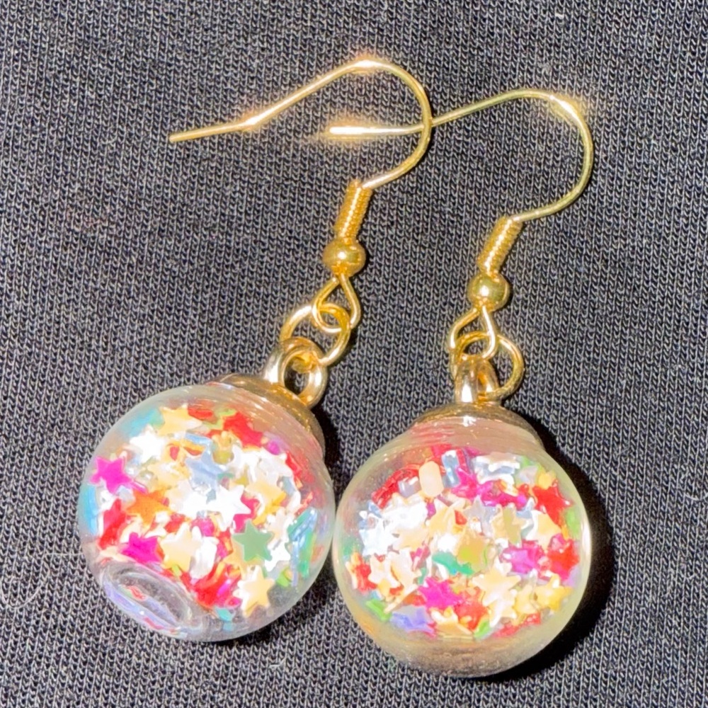 🌹 Colorful Star Globe Earrings